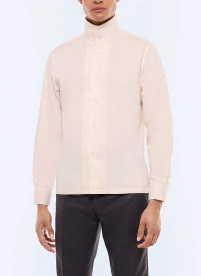Men's shirt ecru cotton poplin Fursac - H3GABI-FH32-A004