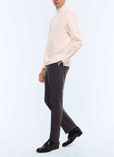 Men's ecru shirt Fursac - H3GABI-FH32-A004