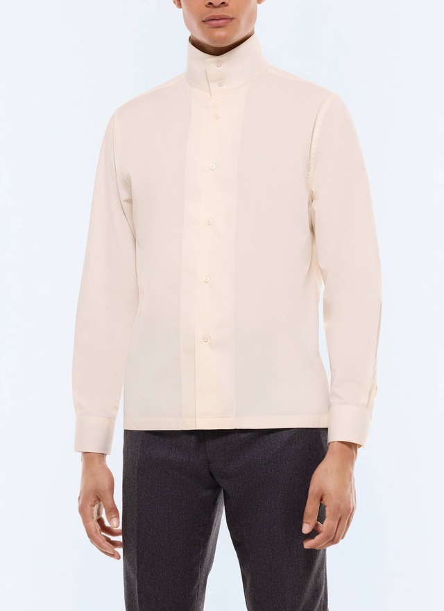 Men's shirt ecru cotton poplin Fursac - H3GABI-FH32-A004