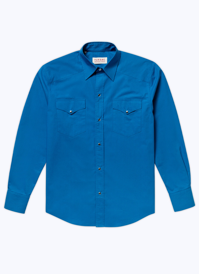 Men's blue, navy blue cotton shirt Fursac - H3AICE-AH18-37