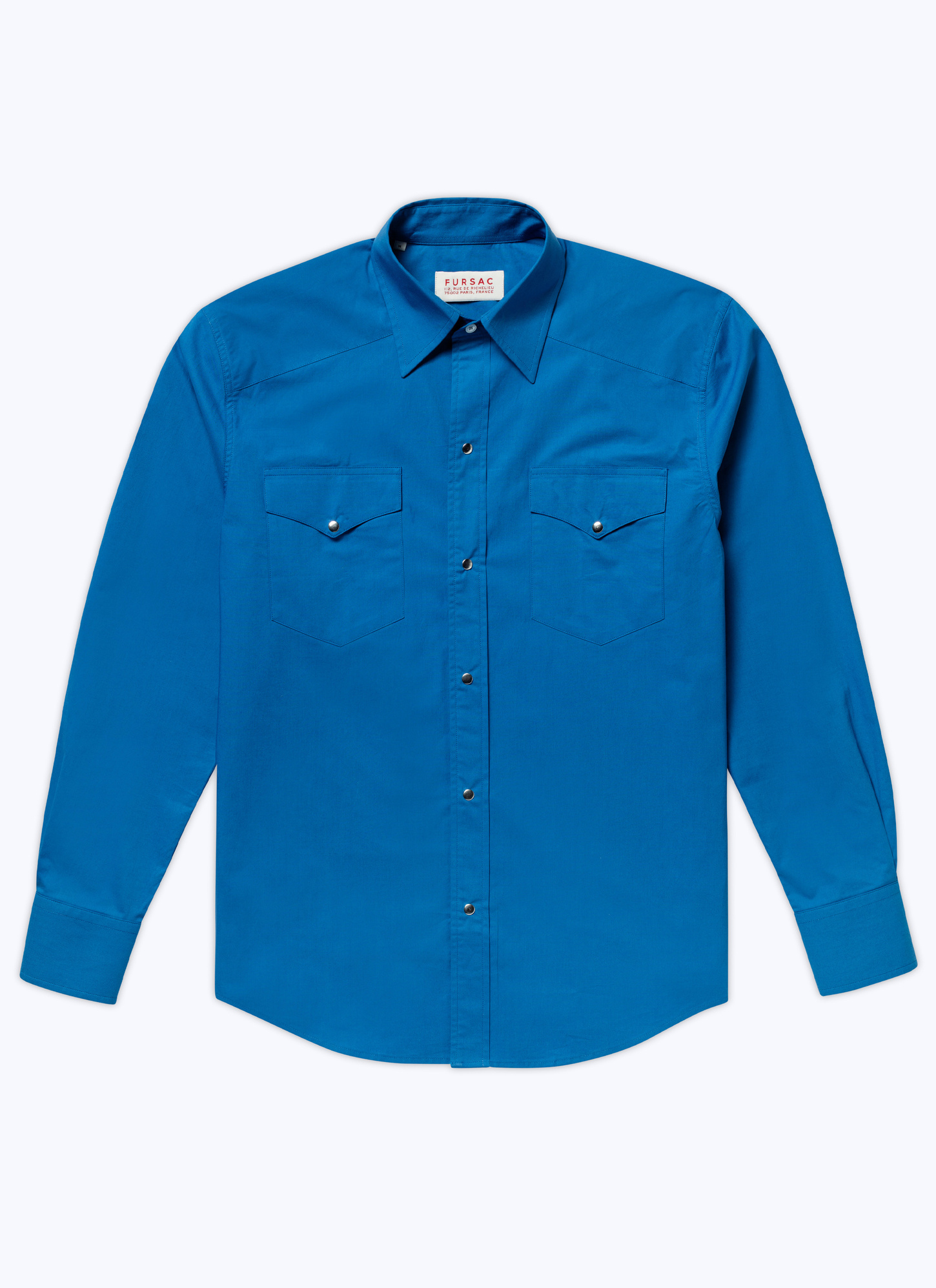 Men's blue, navy blue cotton shirt Fursac - H3AICE-AH18-37