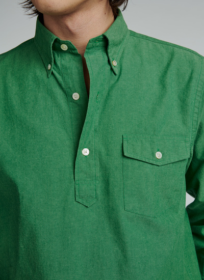 Men's shirt green cotton Fursac - 22EH3VIDI-VH22/41