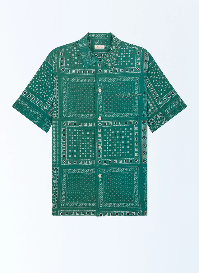 Men's green certified viscose shirt Fursac - H3DUNY-FH28-H009