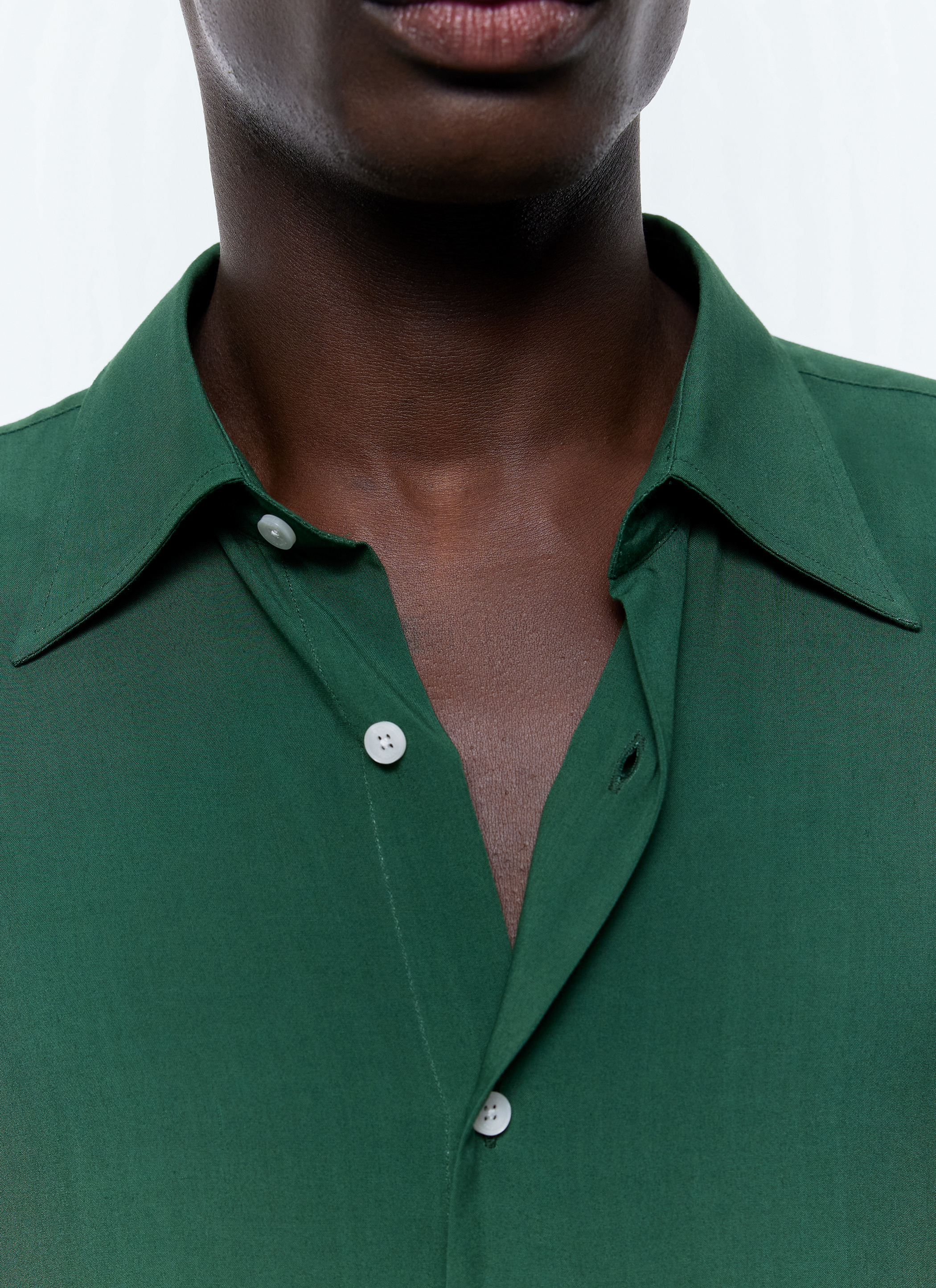 トップス FOUNDOUR REGULAR COLLAR SHIRT GREEN FOUNDOUR - ファウンダ 25SS REGULAR COLLAR SHIRT(015FD251014