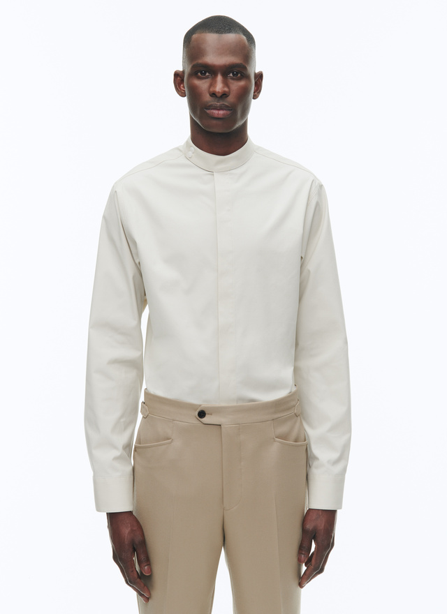 Men's shirt grege cotton poplin Fursac - H3CROS-VH08-A005