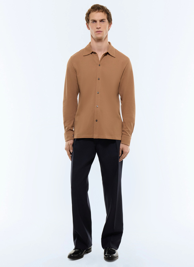 Men's hazelnut shirt Fursac - H3JLUM-FJ22-G006