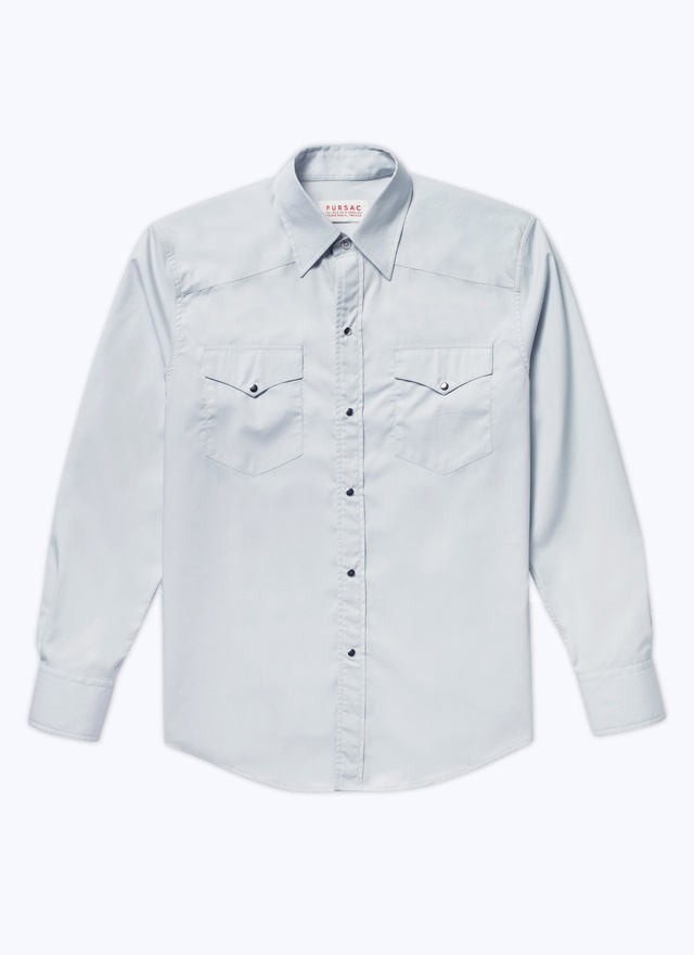 Men's grey cotton shirt Fursac - H3AICE-AH17-26