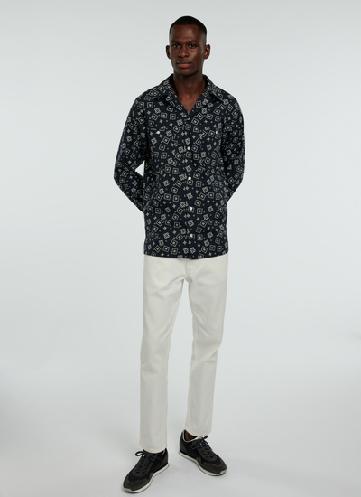 Men's midnight blue shirt Fursac - H3VILA-VH49-31