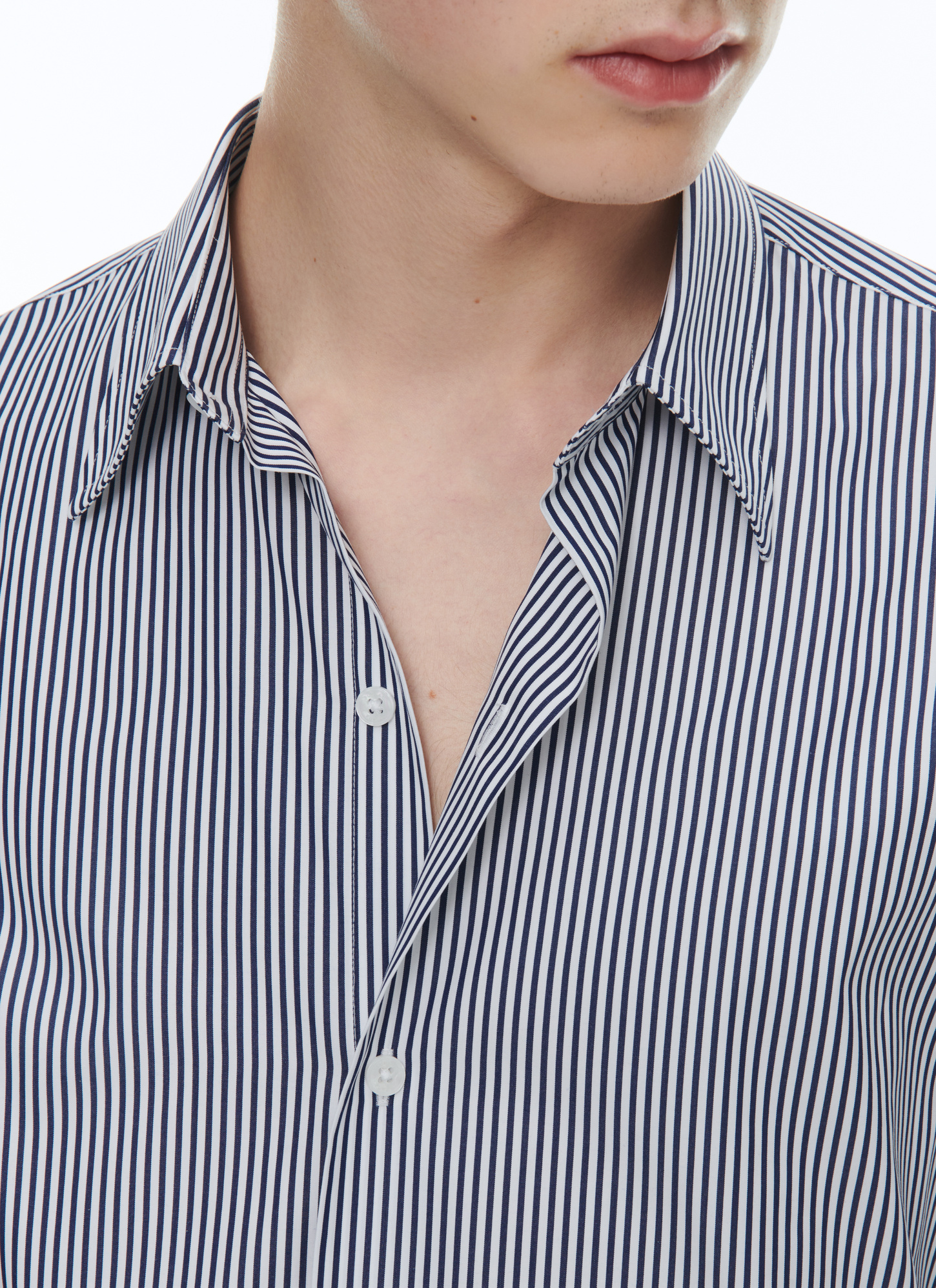 Men's navy blue bengal stripes shirt Fursac - H3ADAV-CH42-D030