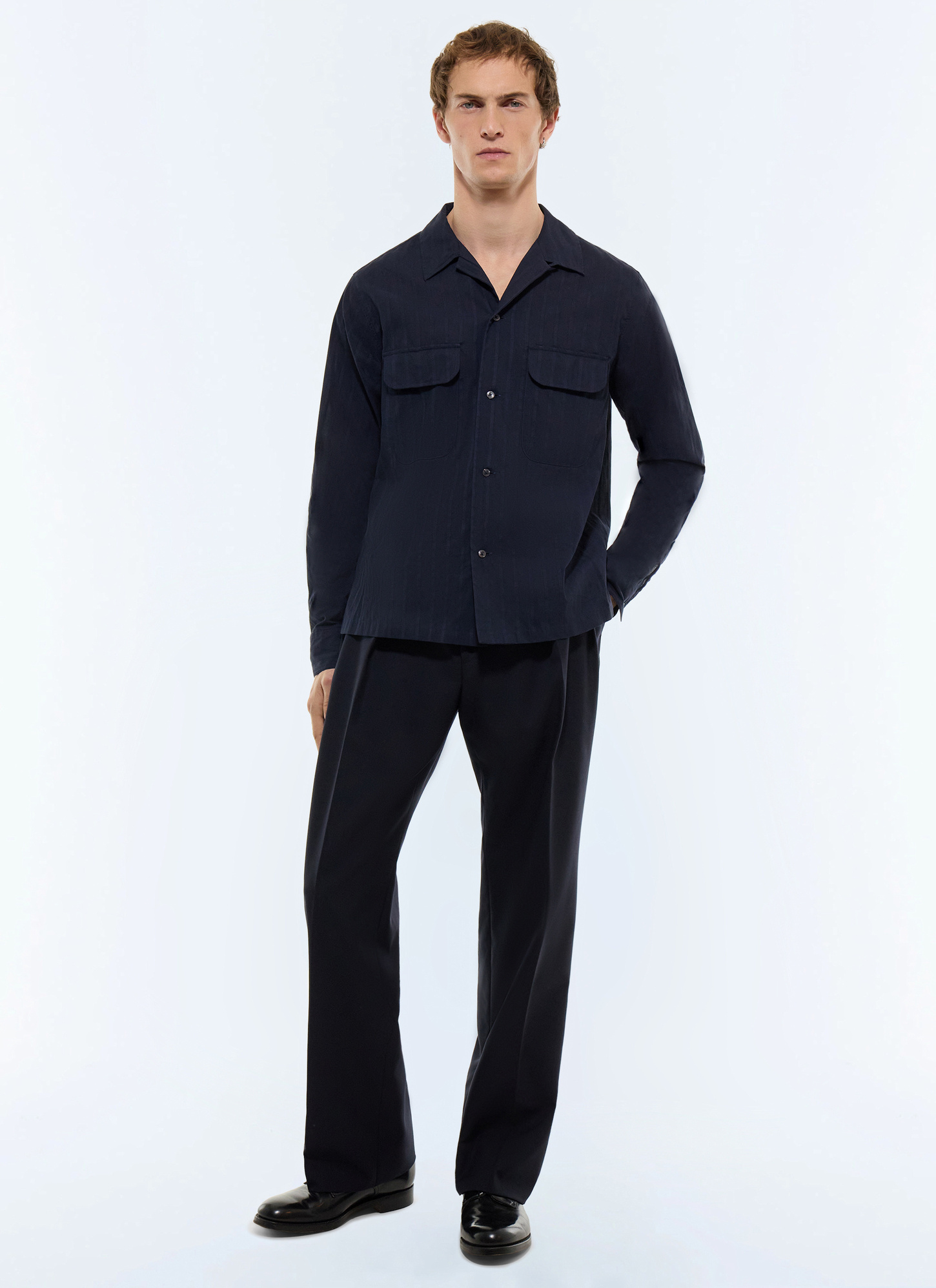 Men's navy blue shirt Fursac - H3JURY-JH31-D030