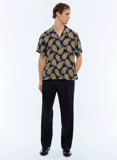 Men's navy blue shirt Fursac - H3JUNY-JH08-L003