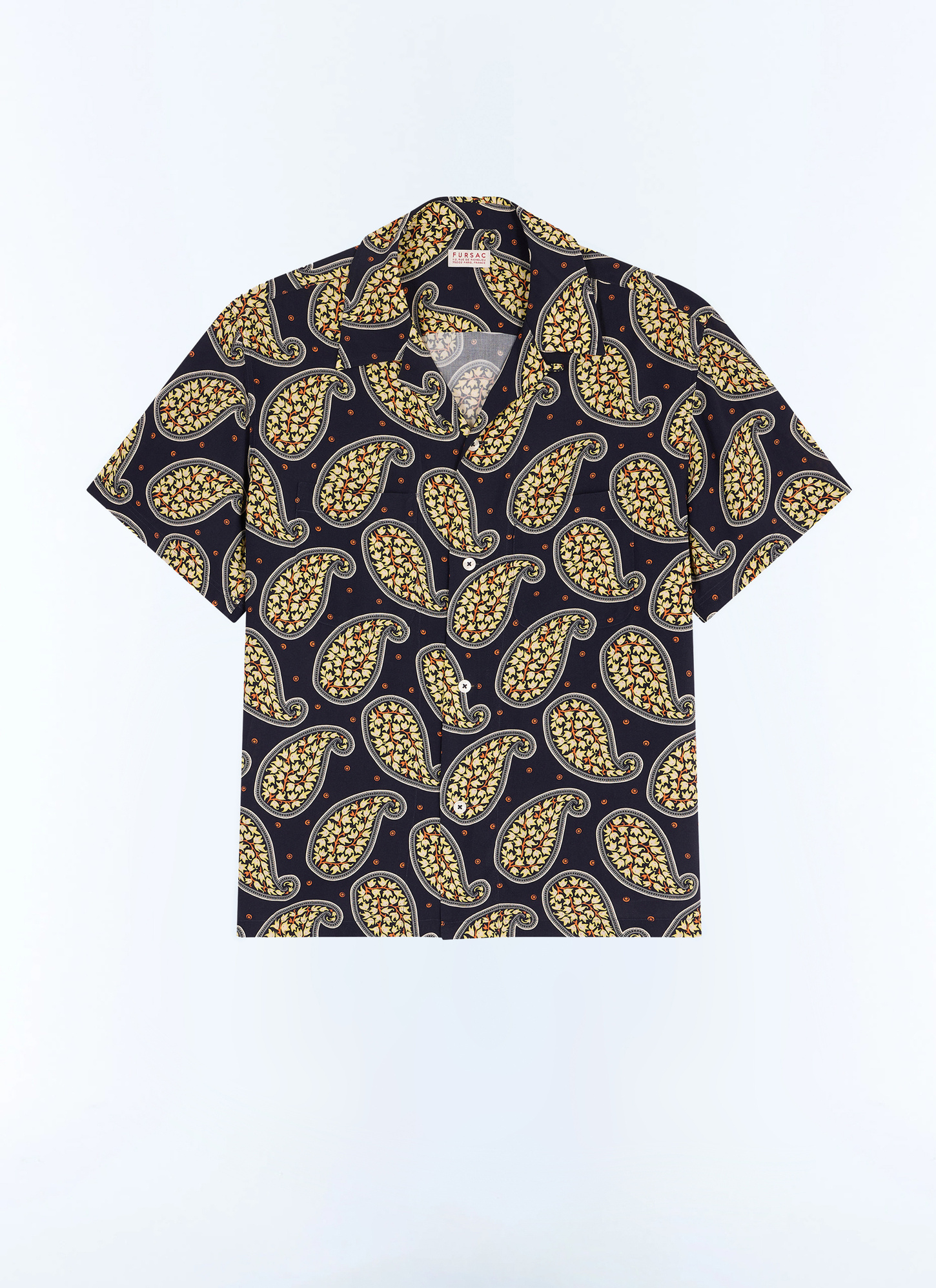 Men's blue, navy blue certified viscose shirt Fursac - H3JUNY-JH08-L003