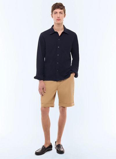 Men's navy blue shirt Fursac - H3JLUM-FJ22-D030