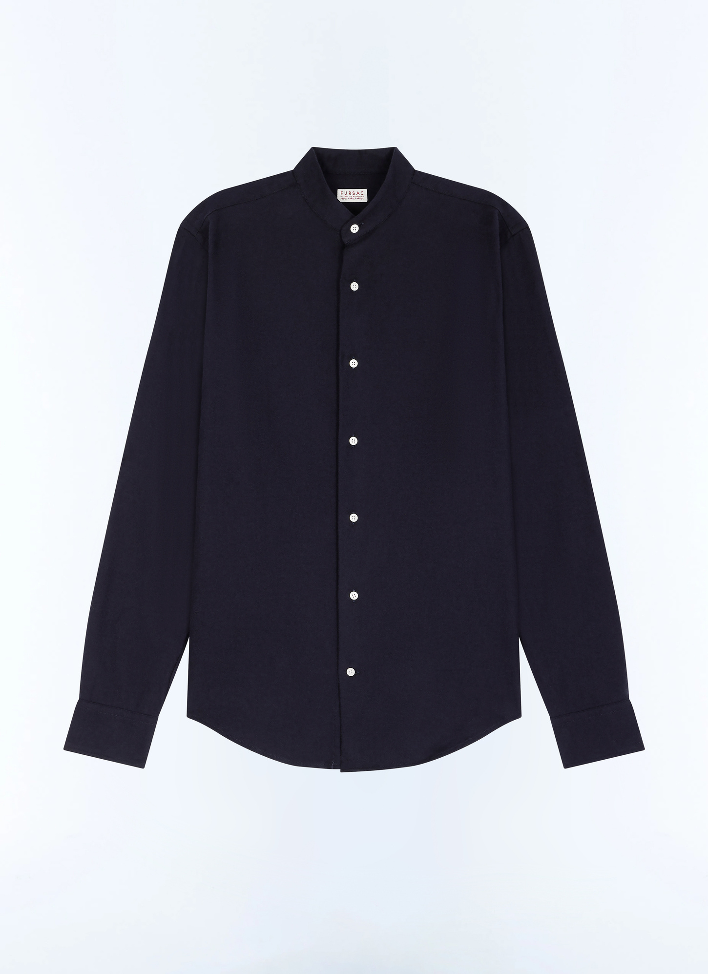 Men's blue, navy blue cotton flannel shirt Fursac - H3TIKA-GH07-D030