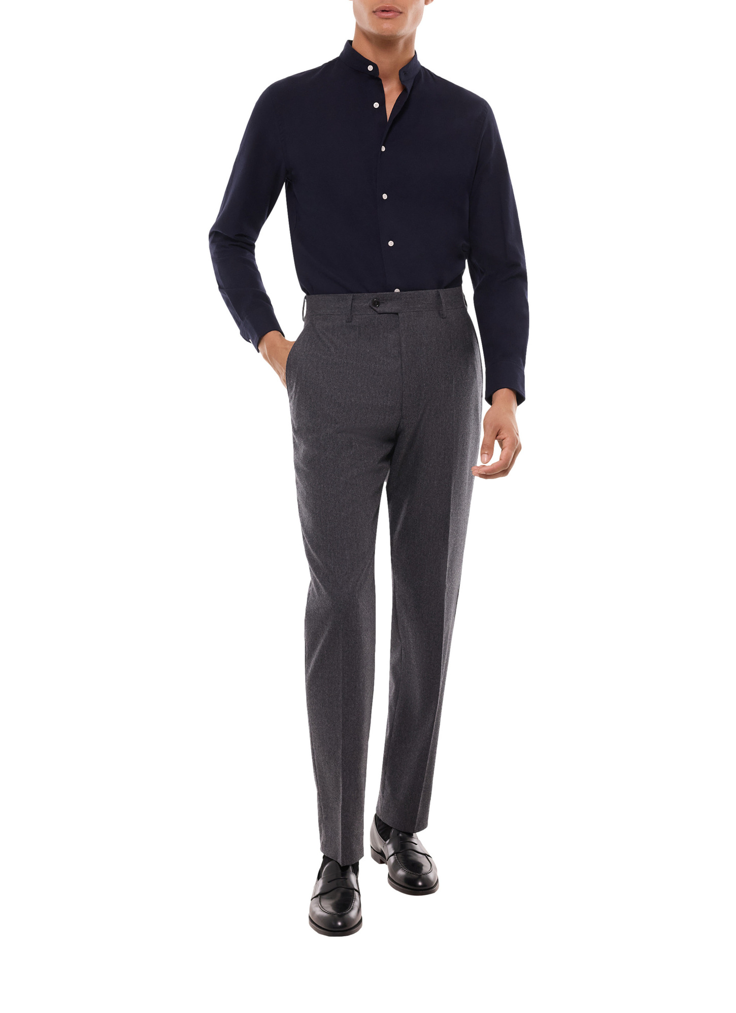 Men's navy blue shirt Fursac - H3TIKA-GH07-D030