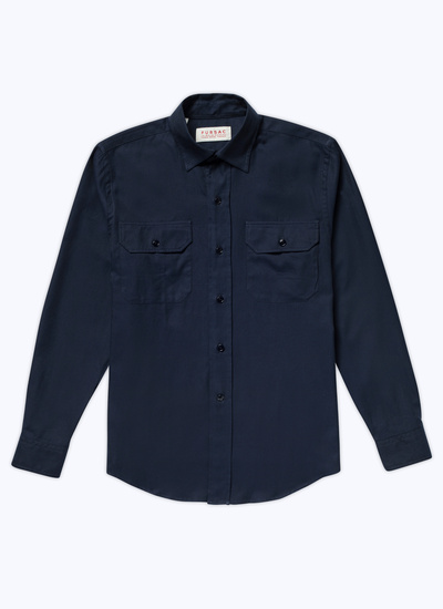 Men's navy blue shirt Fursac - H3VILI-AH81-30