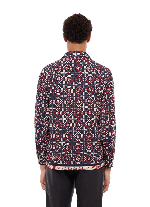 Men's shirt navy blue ecovero viscose Fursac - H3FURE-GH22-D030