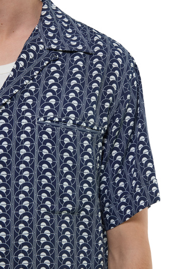 Men's navy blue shirt Fursac - H3DUNY-FH25-D030