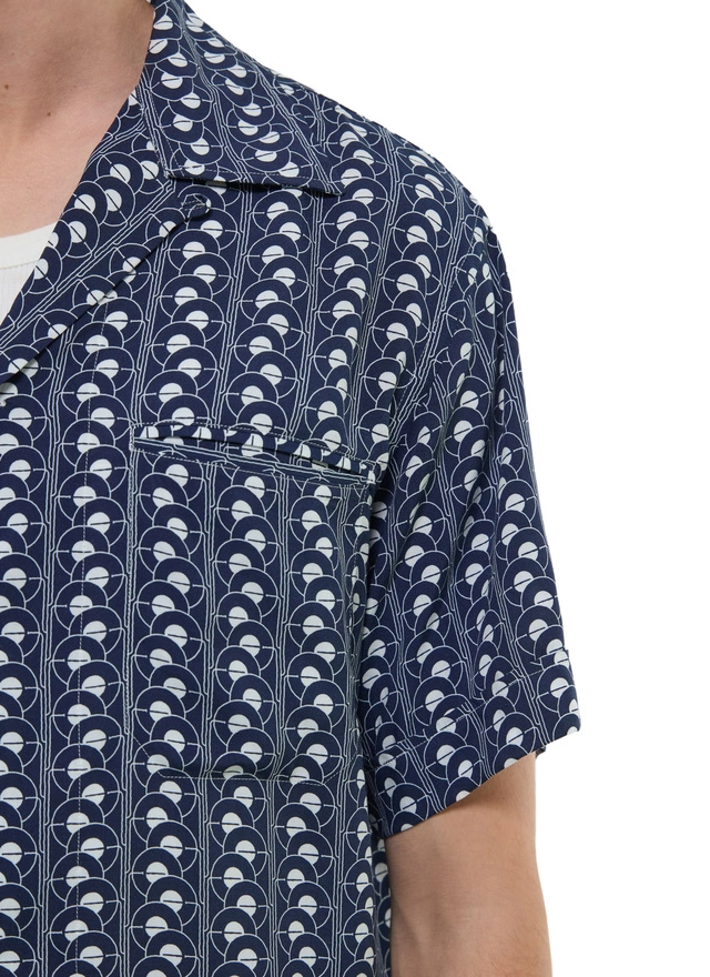 Men's navy blue shirt Fursac - H3DUNY-FH25-D030