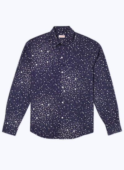 Men's navy blue - stars print shirt Fursac - H3ADAV-CH34-D027