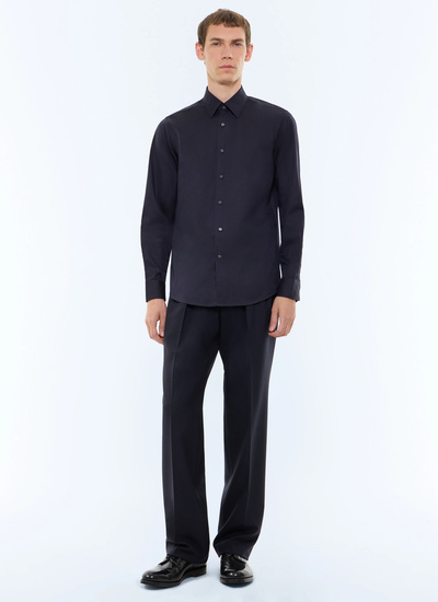 Men's navy shirt Fursac - H3LXAN-LH14-D030
