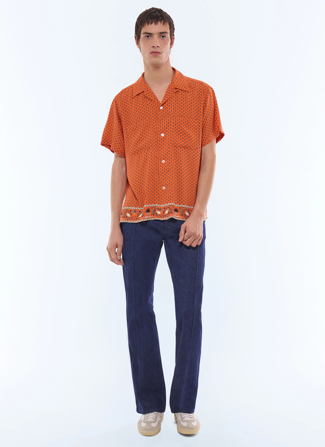 Men's orange shirt Fursac - H3JUNY-JH47-E014