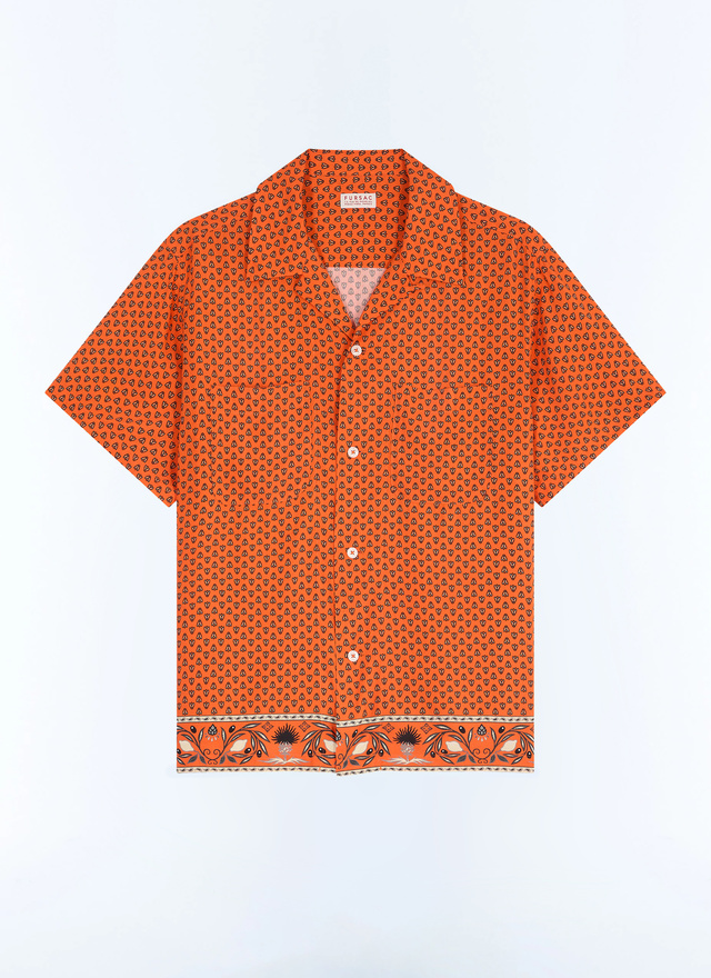 Men's orange certified viscose shirt Fursac - H3JUNY-JH47-E014