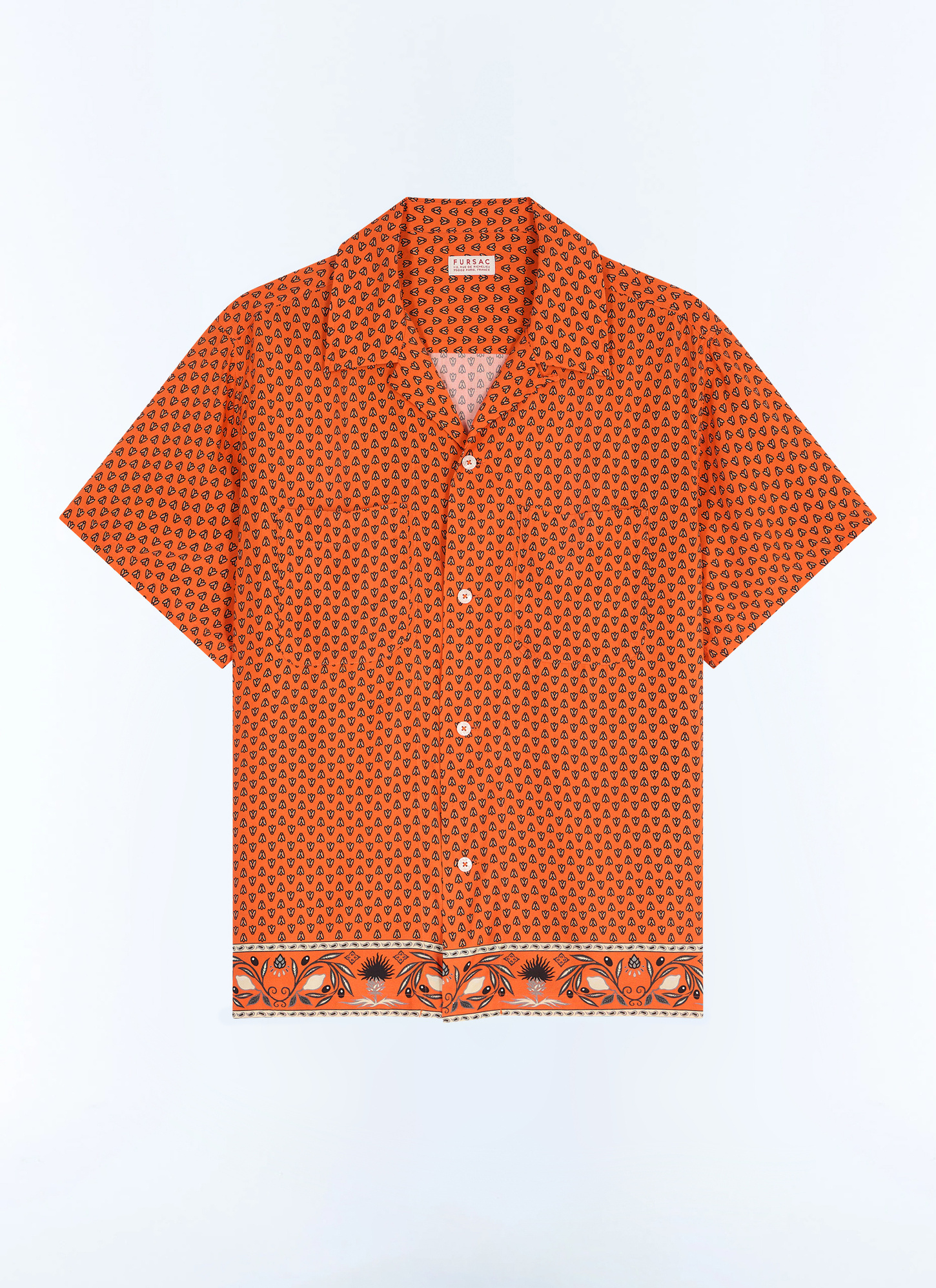 Men's orange certified viscose shirt Fursac - H3JUNY-JH47-E014