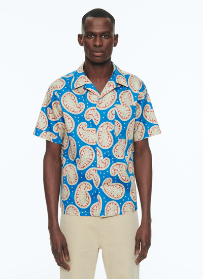 Men's shirt paisley print cotton poplin Fursac - 23EH3VUNY-BH24/37