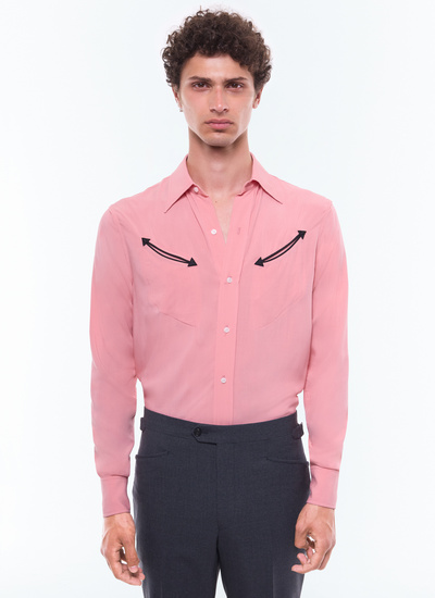Men's shirt pink ecovero viscose Fursac - H3EAMP-EH36-F007