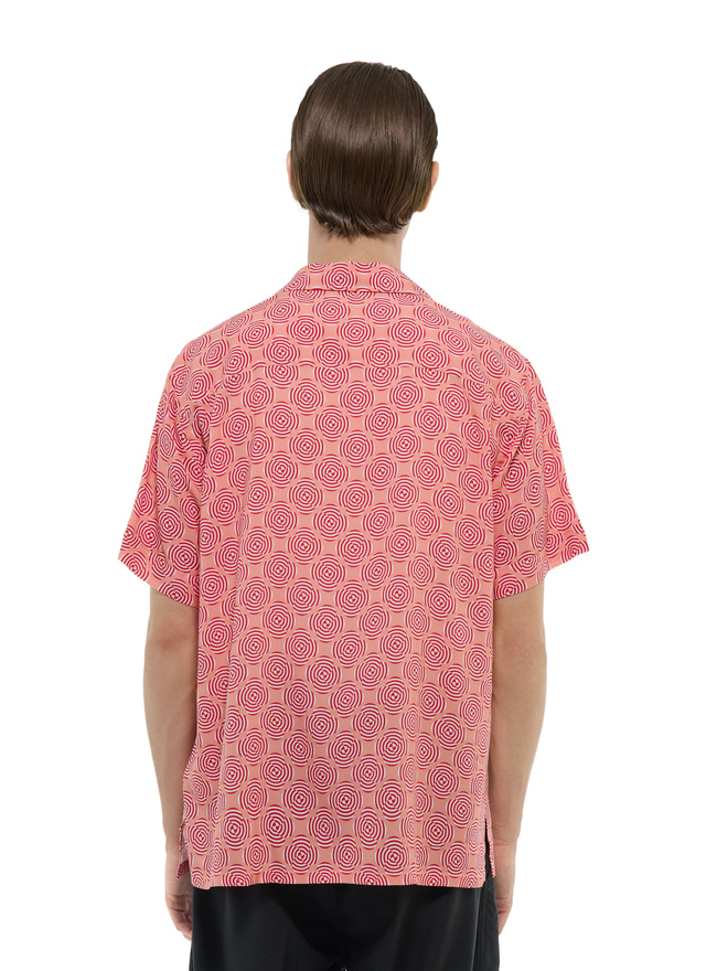 Fursac men's shirt - Pink - Scale pattern hawaiian shirt with parasol pattern H3DUNY-FH26-F006