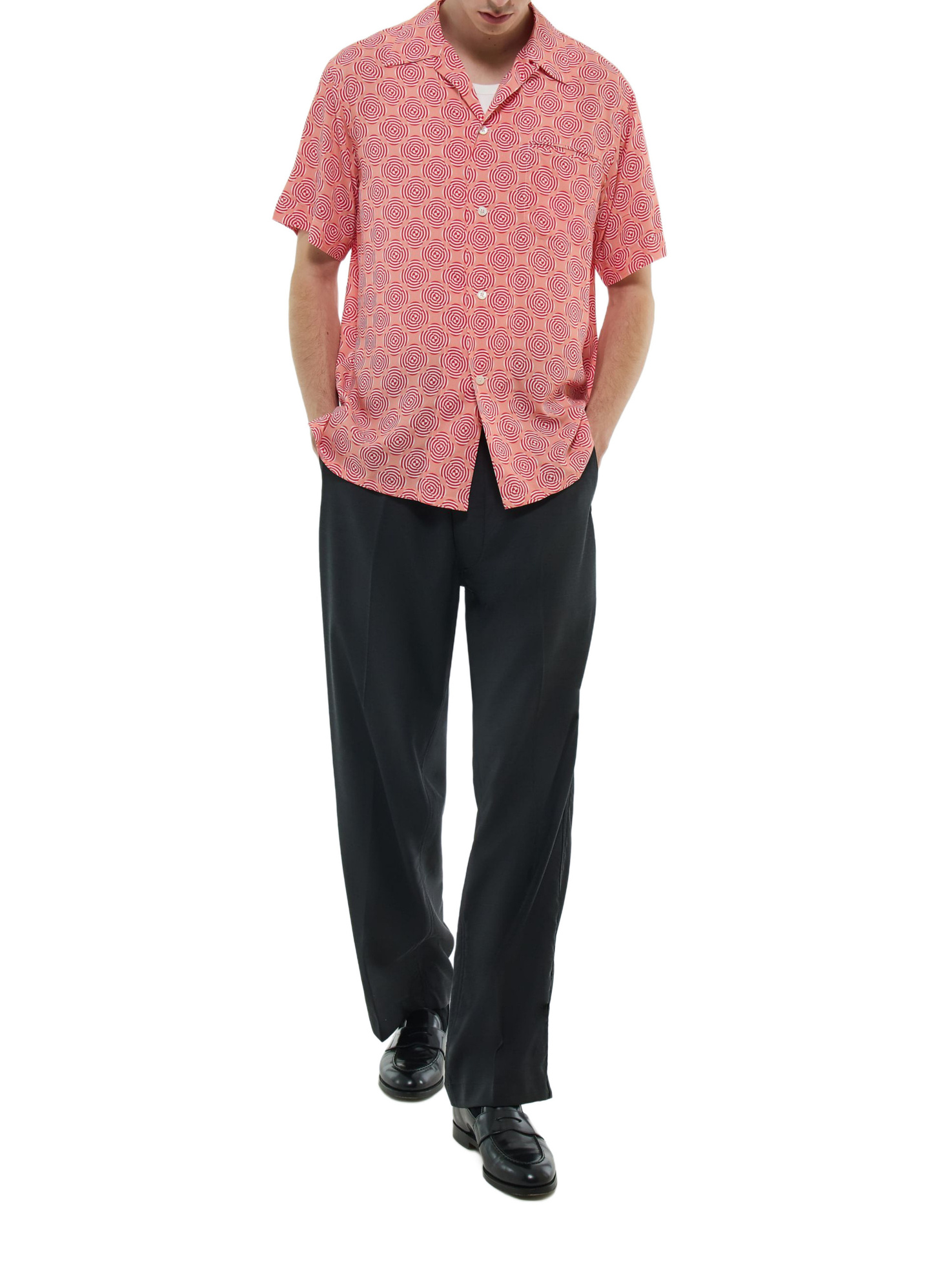 Men's pink - scale pattern shirt Fursac - H3DUNY-FH26-F006