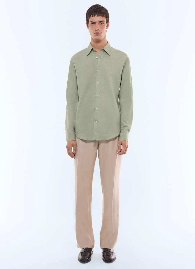 Men's sage green shirt Fursac - H3EDAV-DH50-H005