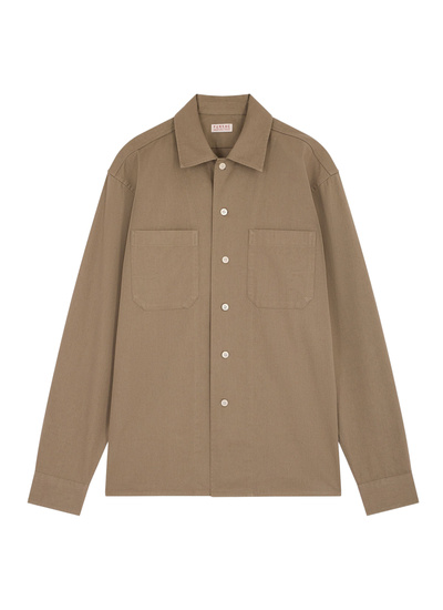 Men's sage green shirt Fursac - H3GILI-GH02-H015