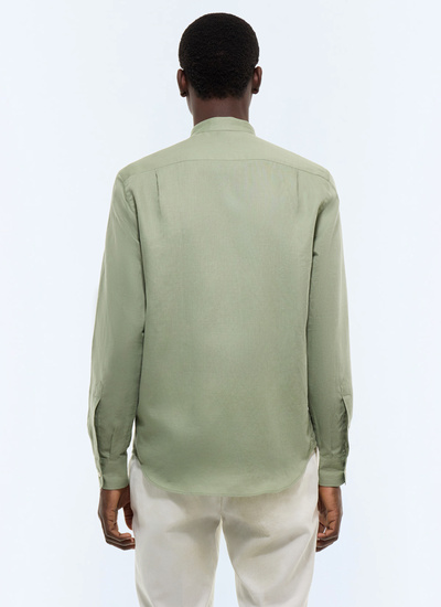 Men's organic cotton and certified linen canvas shirt Fursac - H3TIKA-DH50-H005