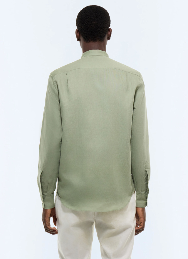 Men's organic cotton and certified linen canvas shirt Fursac - H3TIKA-DH50-H005