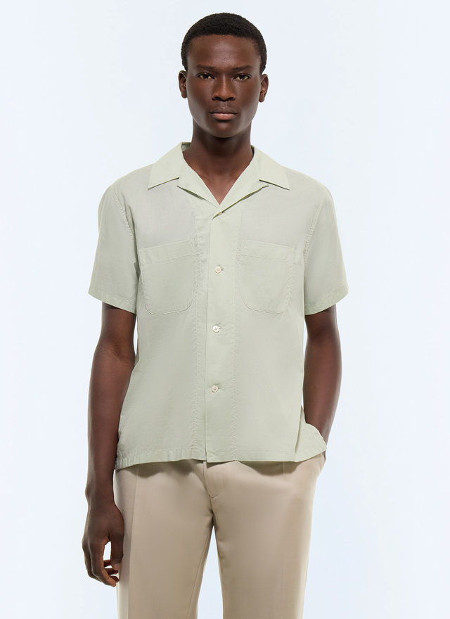 Men's shirt sea green cotton Fursac - H3JUNY-JH12-H003