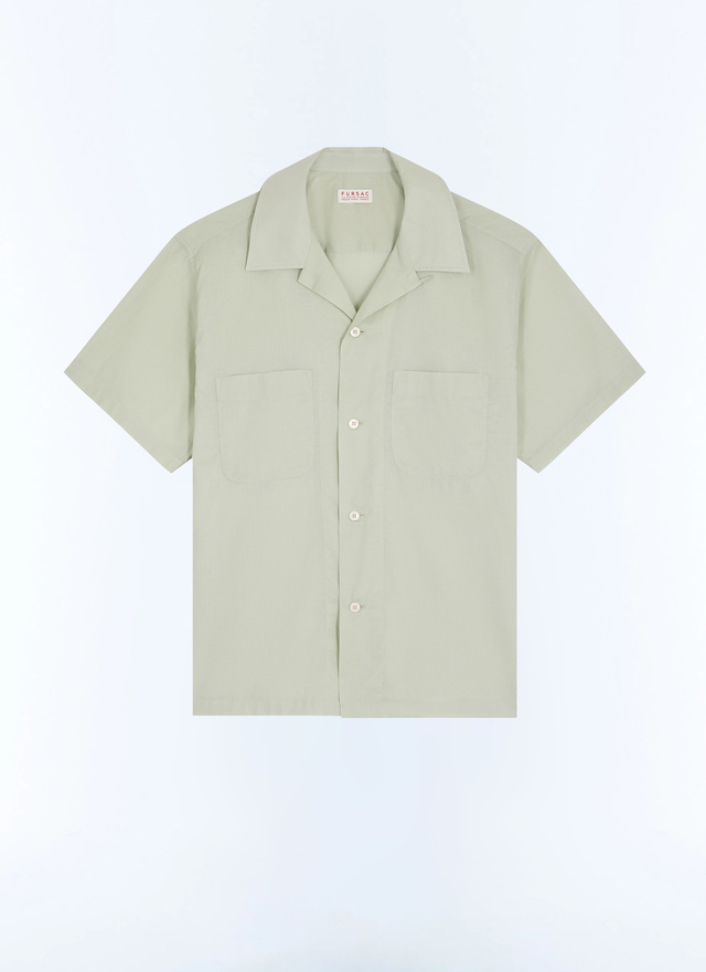Men's green cotton shirt Fursac - H3JUNY-JH12-H003