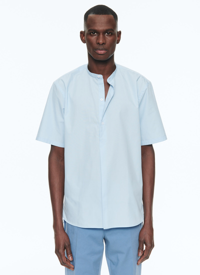Men's shirt sky blue cotton poplin Fursac - 23EH3BABA-AH07/38