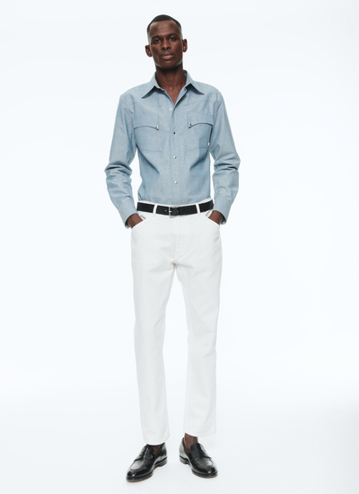 Men's sky blue shirt Fursac - 23EH3BICE-BH14/38