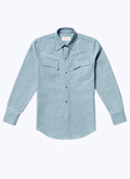 Sky blue cotton Western shirt - 23EH3BICE-BH14/38