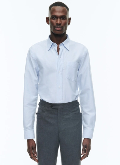 Men's shirt sky blue organic cotton oxford Fursac - H3VIBA-DH01-D039