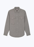 Multi-pocket flecked cotton shirt - H3ECIL-EH04-G014