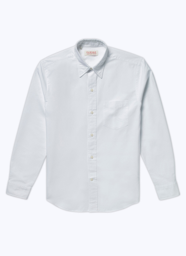 Men's white, ecru cotton shirt Fursac - 22EH3VIBA-VH42/01