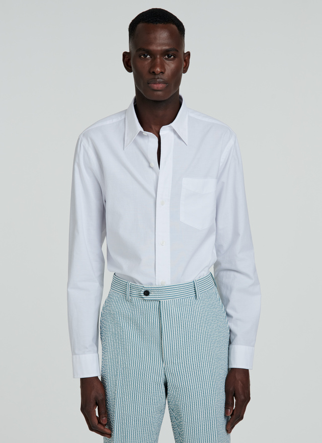 Men's shirt white cotton Fursac - 22EH3VIBA-VH42/01