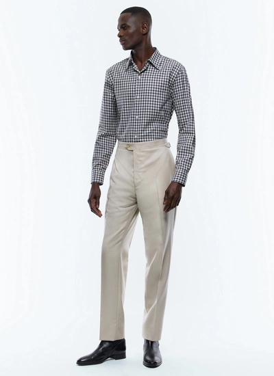 Men's white and black blurred checks shirt Fursac - H3ADAV-EH21-B001
