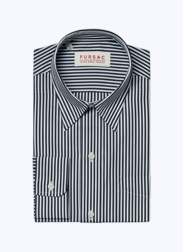 Men's white and black stripes shirt Fursac - H3VIBA-AH51-20