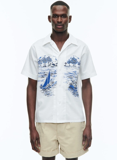 Men's shirt white cotton poplin Fursac - H3DUNY-DH36-A001