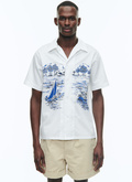 Hawaiian shirt with boats print - H3DUNY-DH36-A001