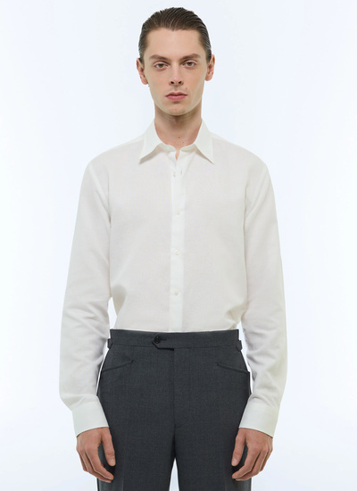 Men's shirt white linen Fursac - H3EDAV-DH50-A001